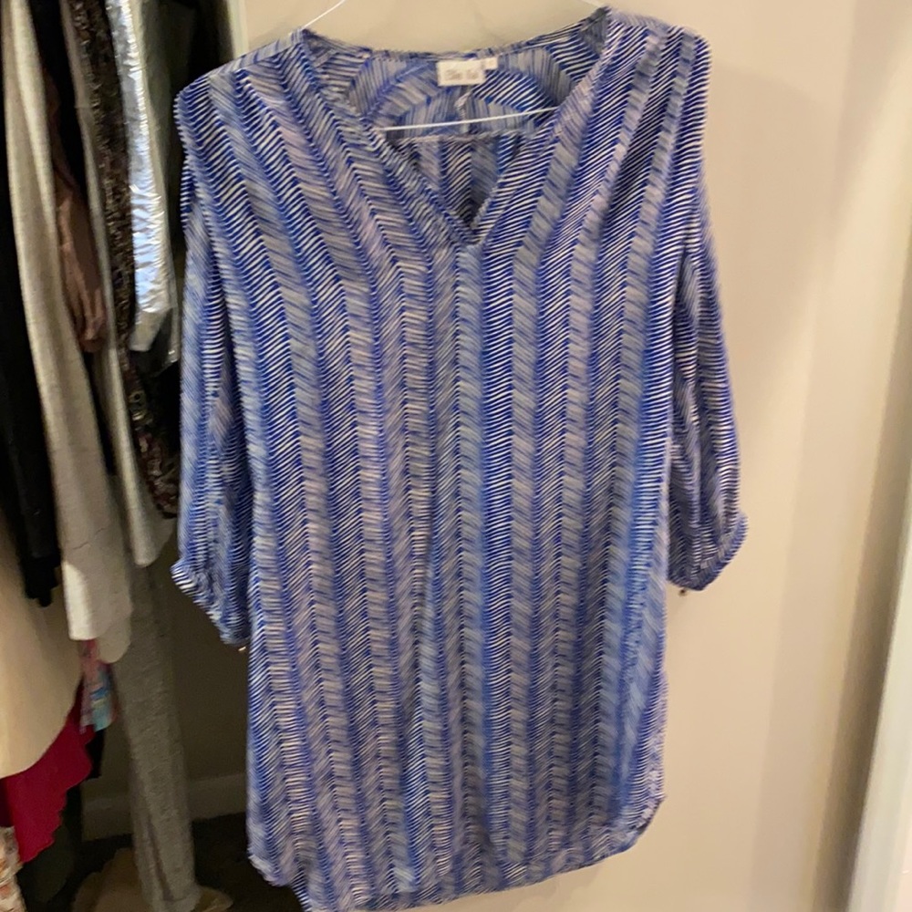 Ellie Kai blue&white silk dress